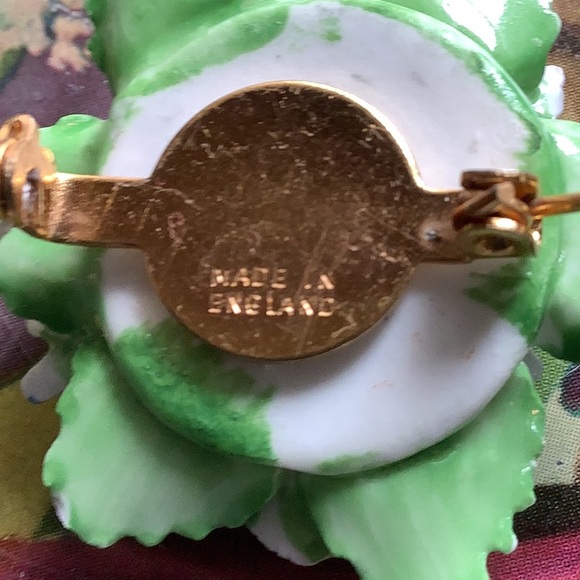 PORCELAIN FLORAL ENGLISH PIN - Picture 4 of 5